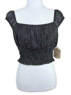 Altar’d State Crop Top Medium Black White Leopard